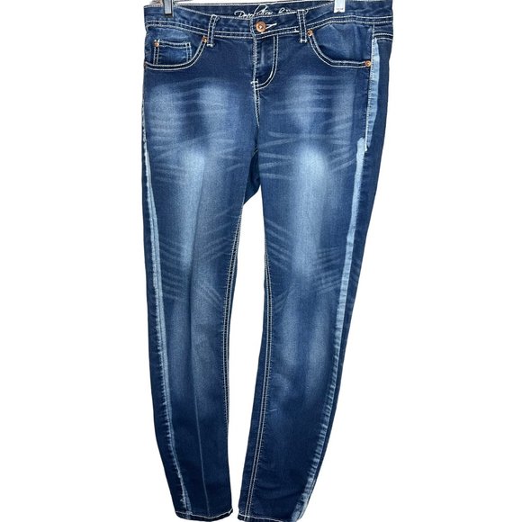 Revolution by revolt size 9 skinny leg blue denim jeans - Picture 1 of 10